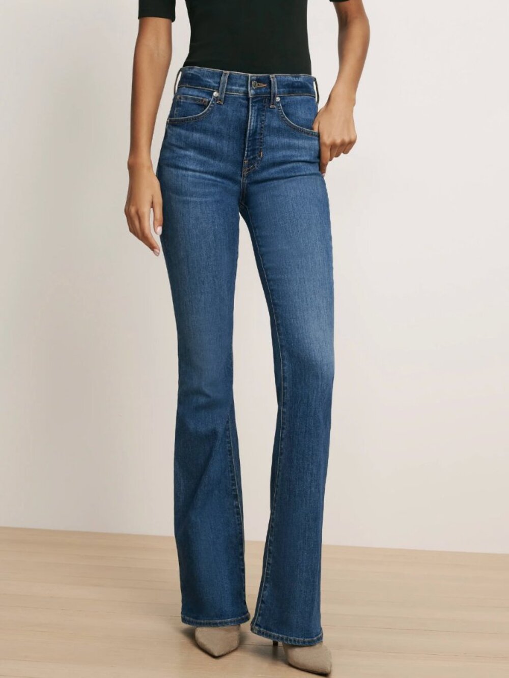 NEW Veronica Beard Beverly Skinny-Flare Jeans in Bright Blue